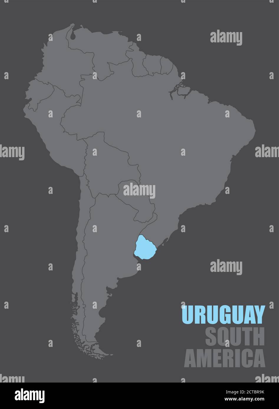 South America Uruguay map Stock Vector