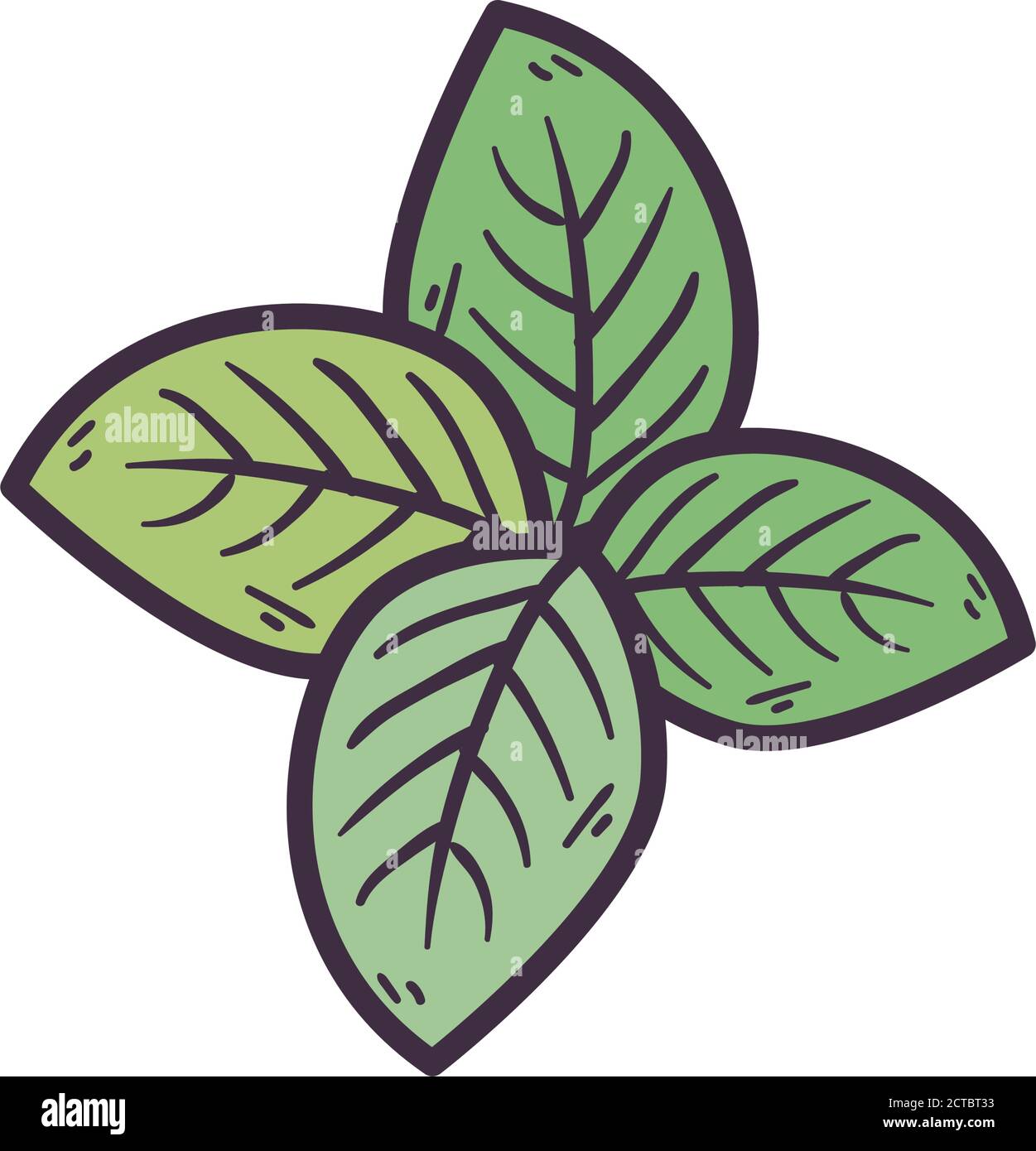 Isolated leaves line and fill style icon design of Natural floral ...