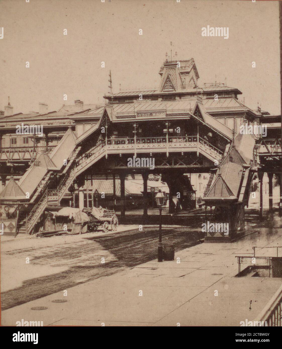 Metropolitan elevated railway, 14th st. station., New York (State), New York (N.Y.), New York, Fourteenth Street (New York, N.Y Stock Photo