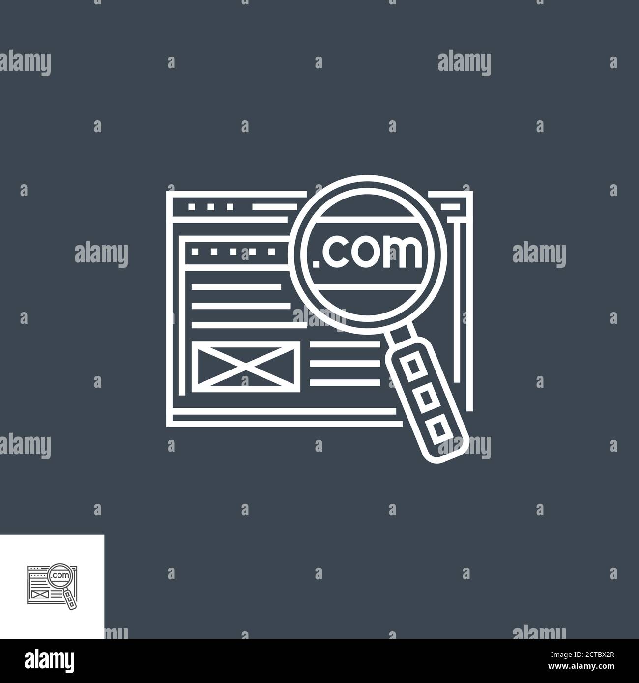 Domain Line Icon Stock Vector