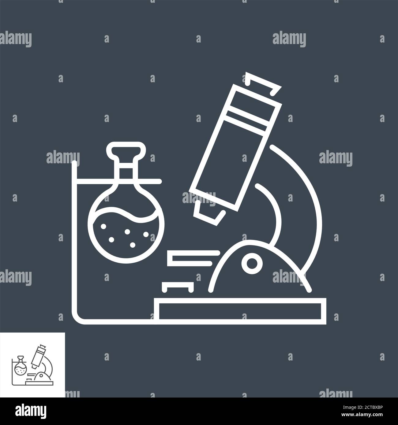 Medical research related vector thin line icon. Stock Vector