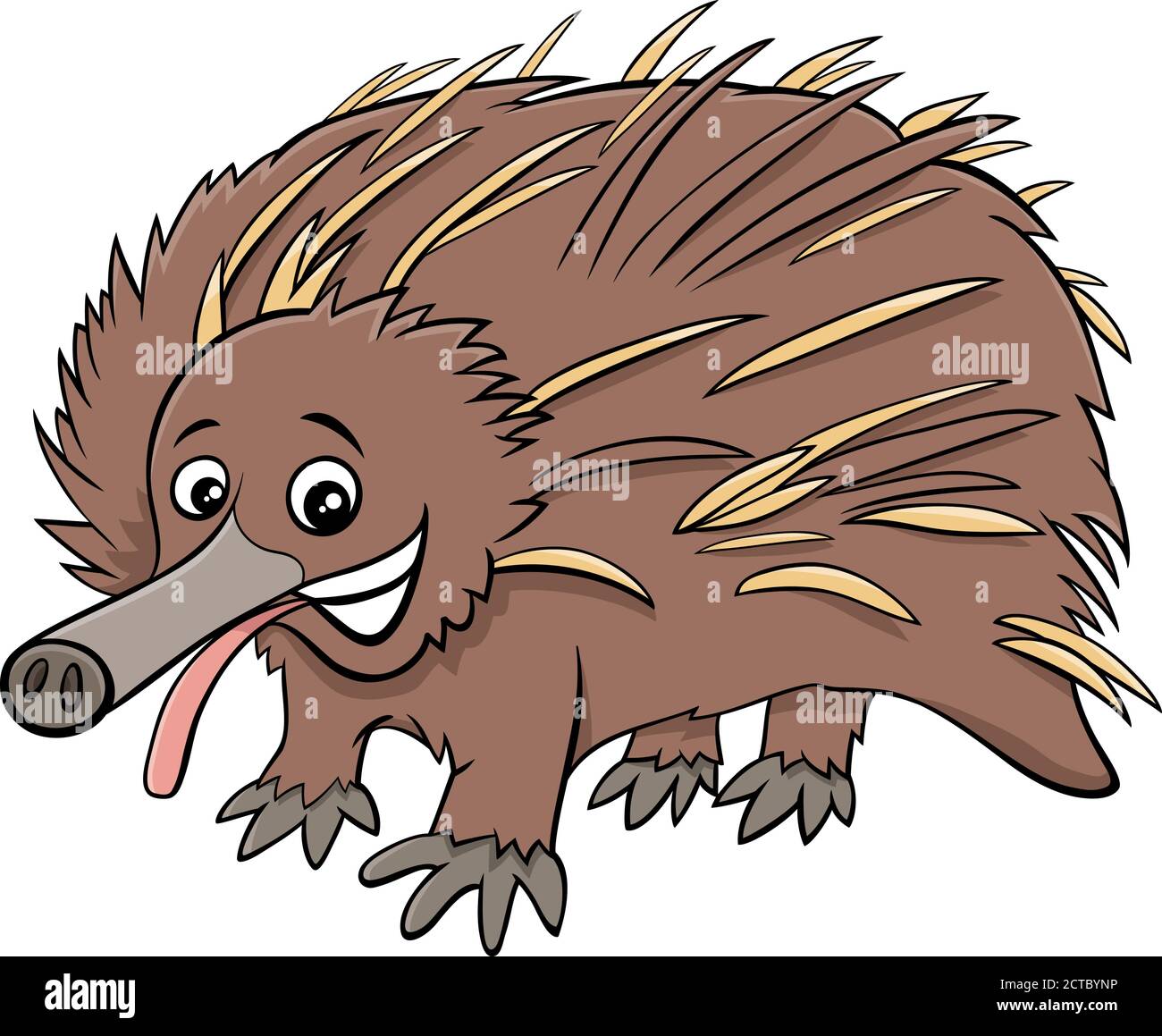 Cartoon Illustration of Echidna Wild Animal Character Stock Vector