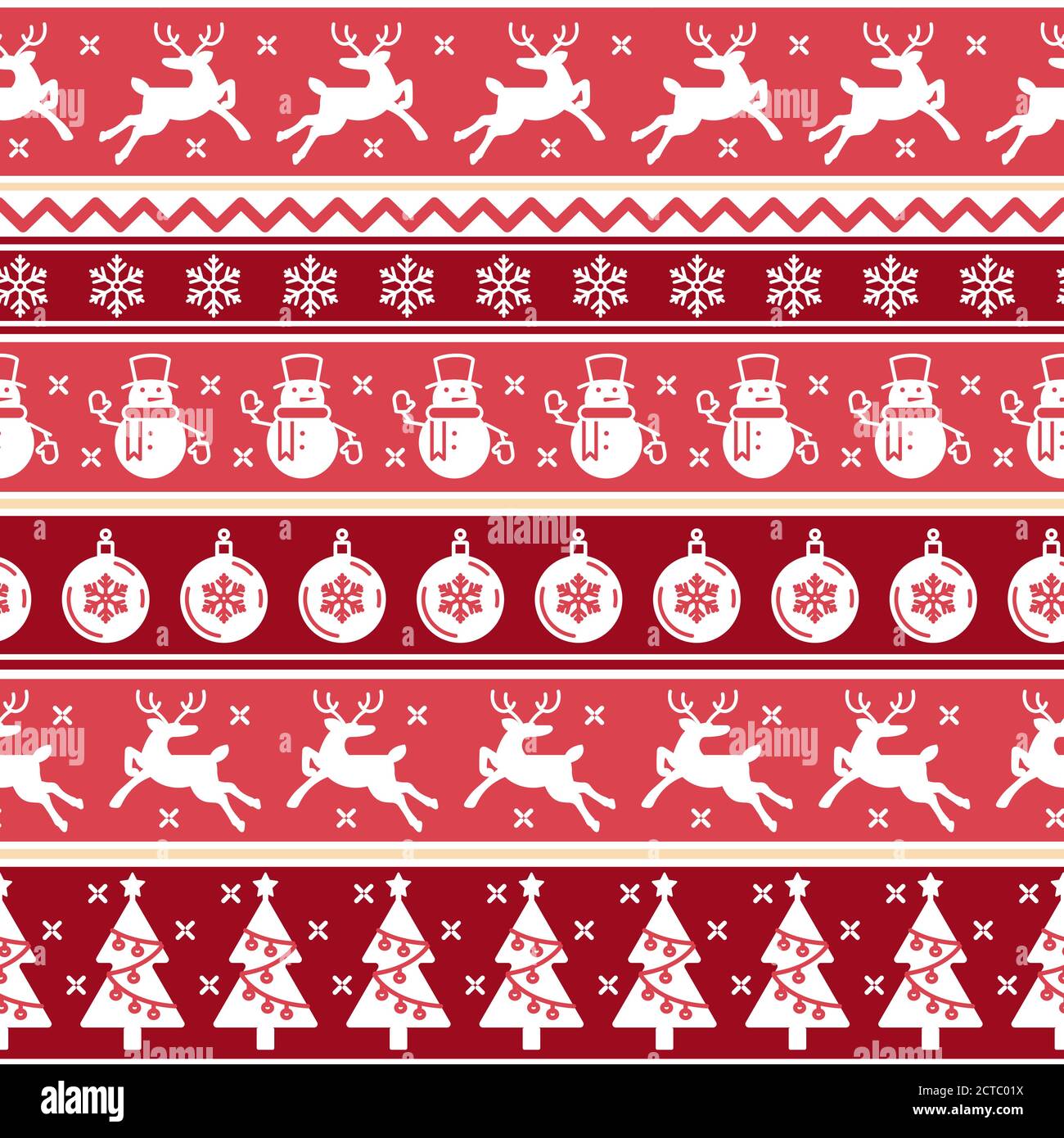 Traditional Christmas red seamless pattern Stock Vector