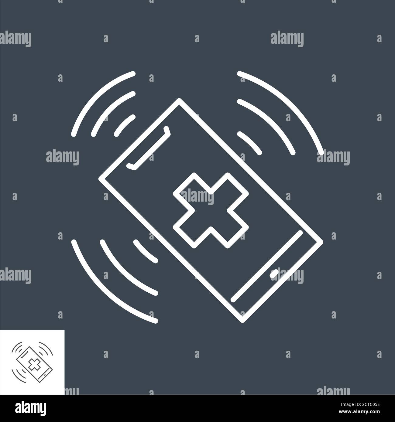Call doctor related vector thin line icon. Stock Vector