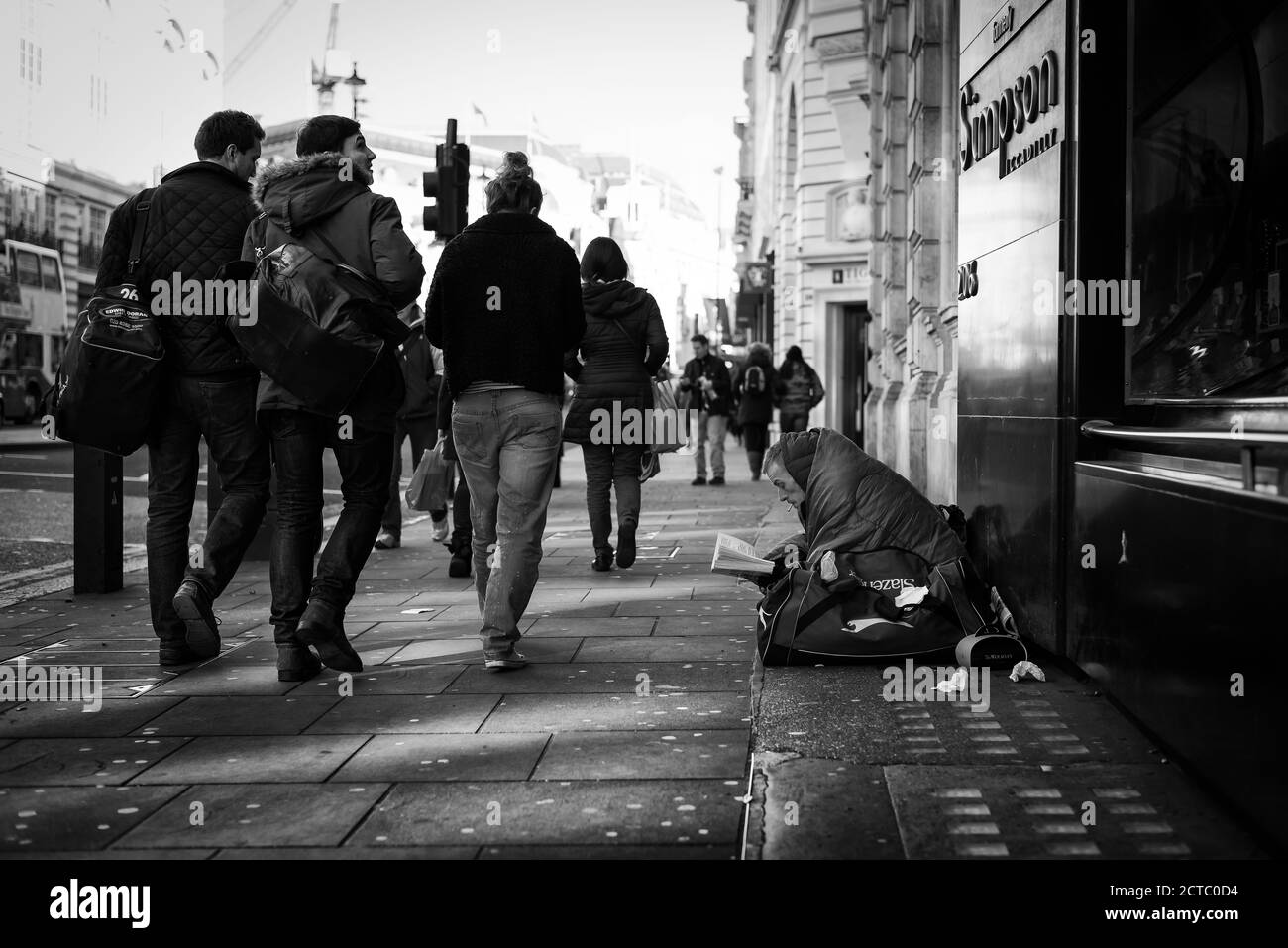 Homeless person on the street of London, United Kingdom Stock Photo