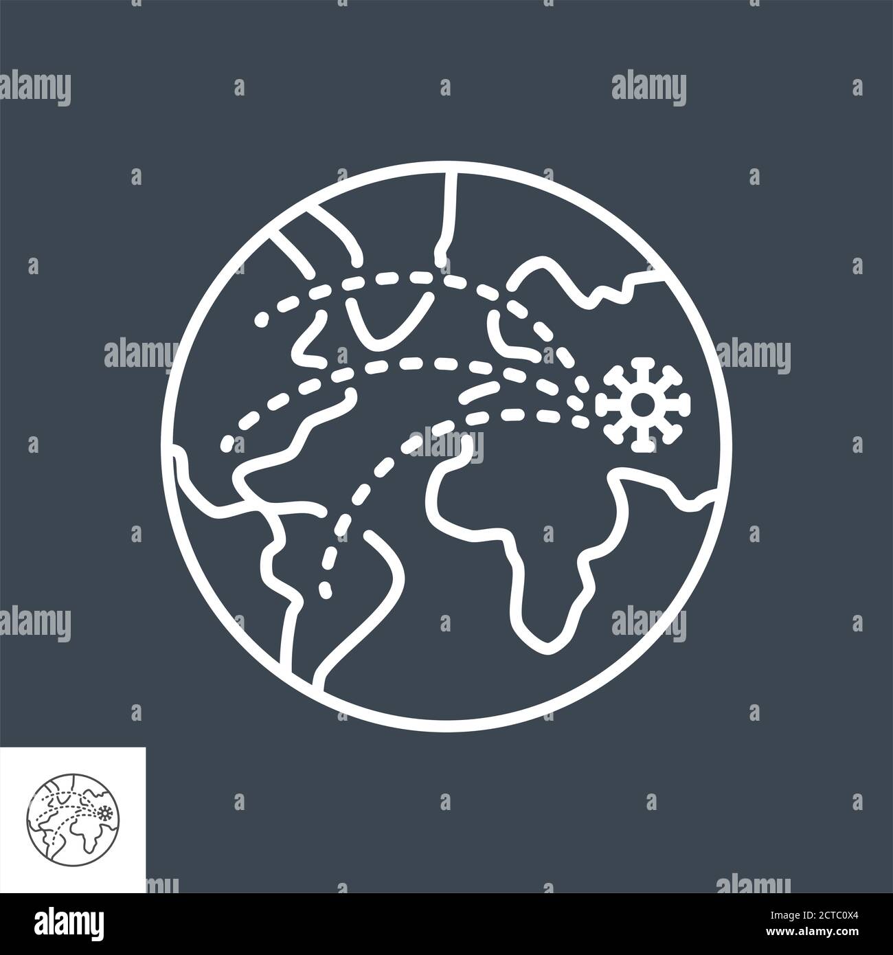 Pandemia related vector thin line icon Stock Vector