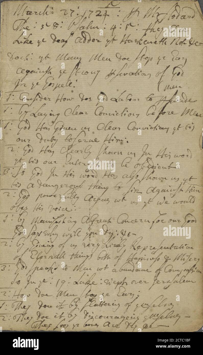 1724-circa 1734, text, Manuscripts, 1724 - 1734 Stock Photo