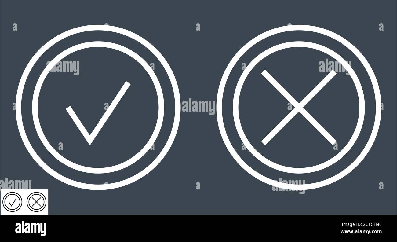 Check and Cross Mark Thin Line Vector Icon Stock Vector Image & Art - Alamy