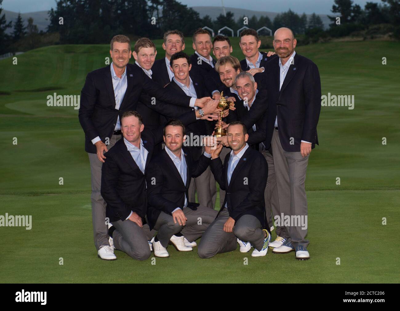 EUROPE CELEBRATE WINNING THE 2014 RYDER CUP. GLENEAGLES, PERTHSHIRE. PICTURE CREDIT : © MARK PAIN / ALAMY STOCK PHOTO Stock Photo