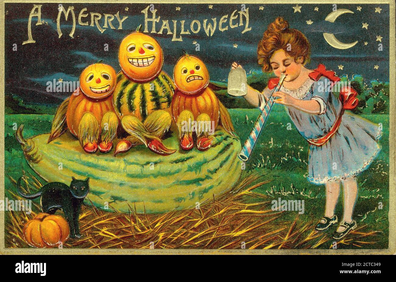 Vintage halloween greetings Stock Photo