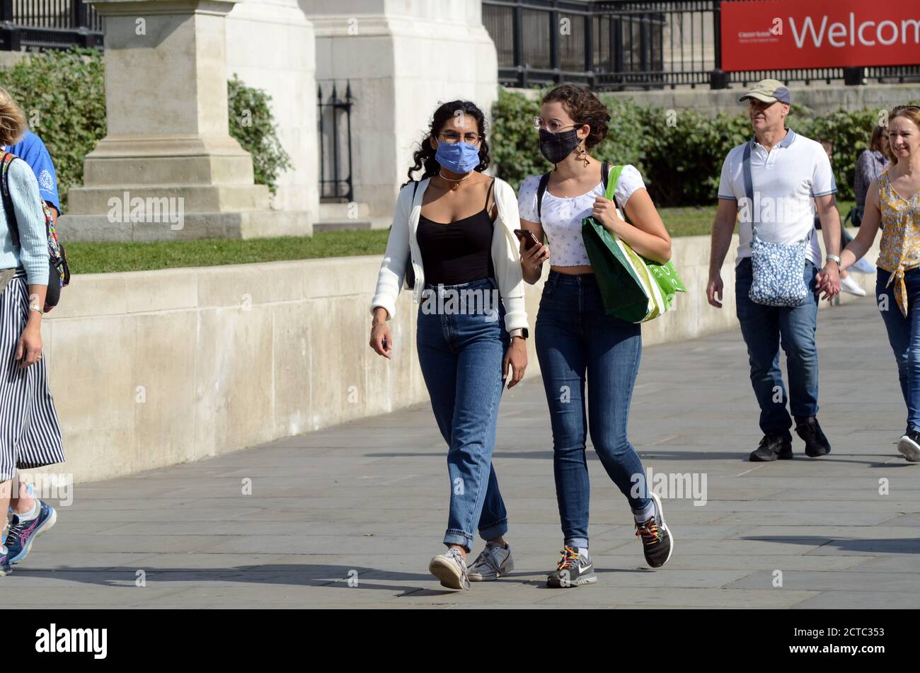 London, UK. 22nd Sep, 2020. West End of London busy in the sunshine before wet weather arrives and coronavirus restrictions introduced. Credit: JOHNNY ARMSTEAD/Alamy Live News Stock Photo