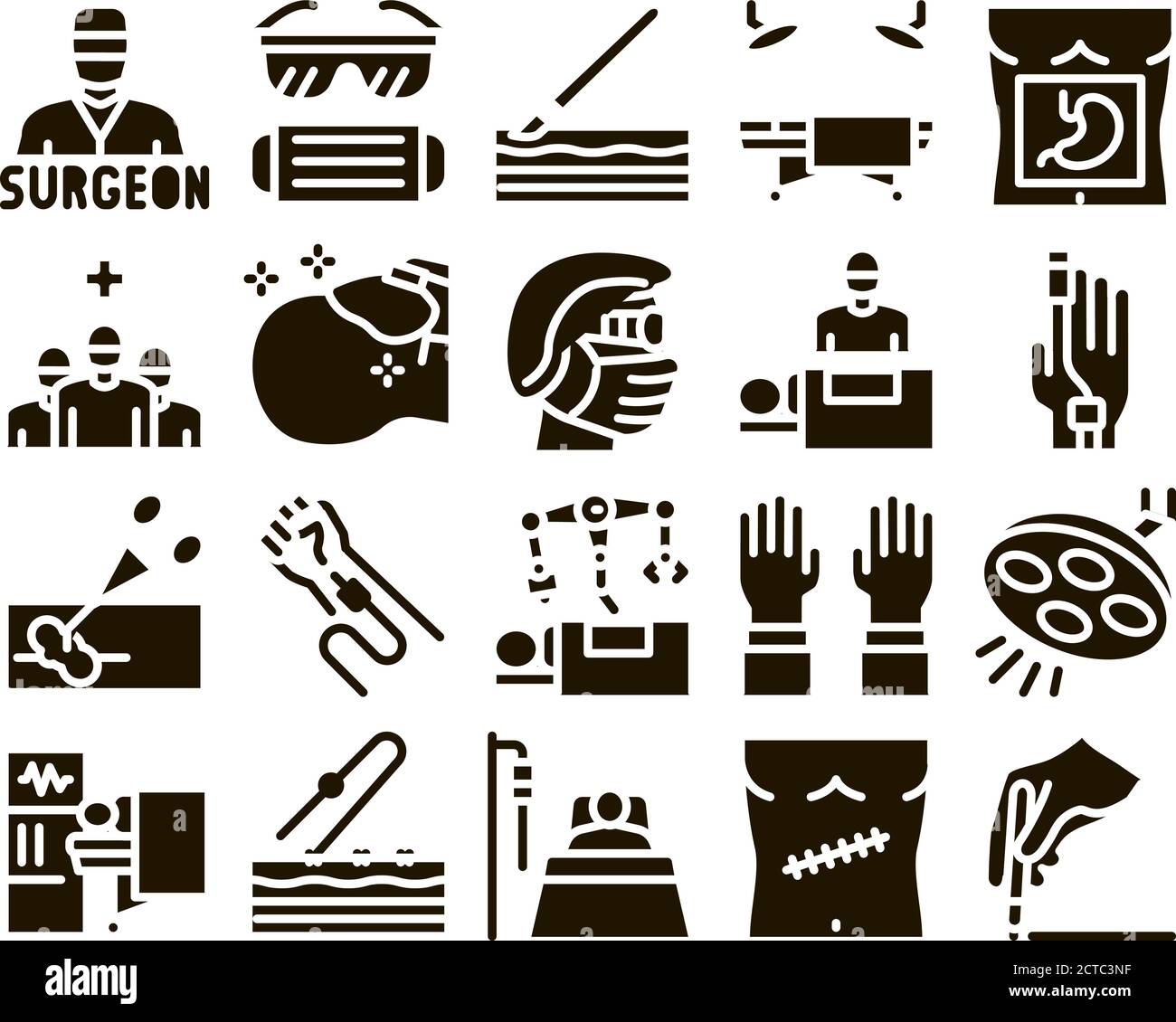 Medical forceps icons set hi-res stock photography and images - Alamy