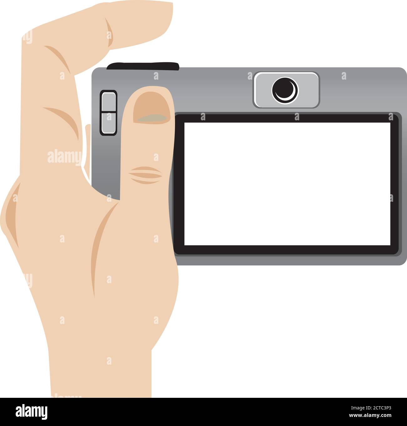 Camera Handle Vector Illustration of a hand holding a camera, vector style in white ...