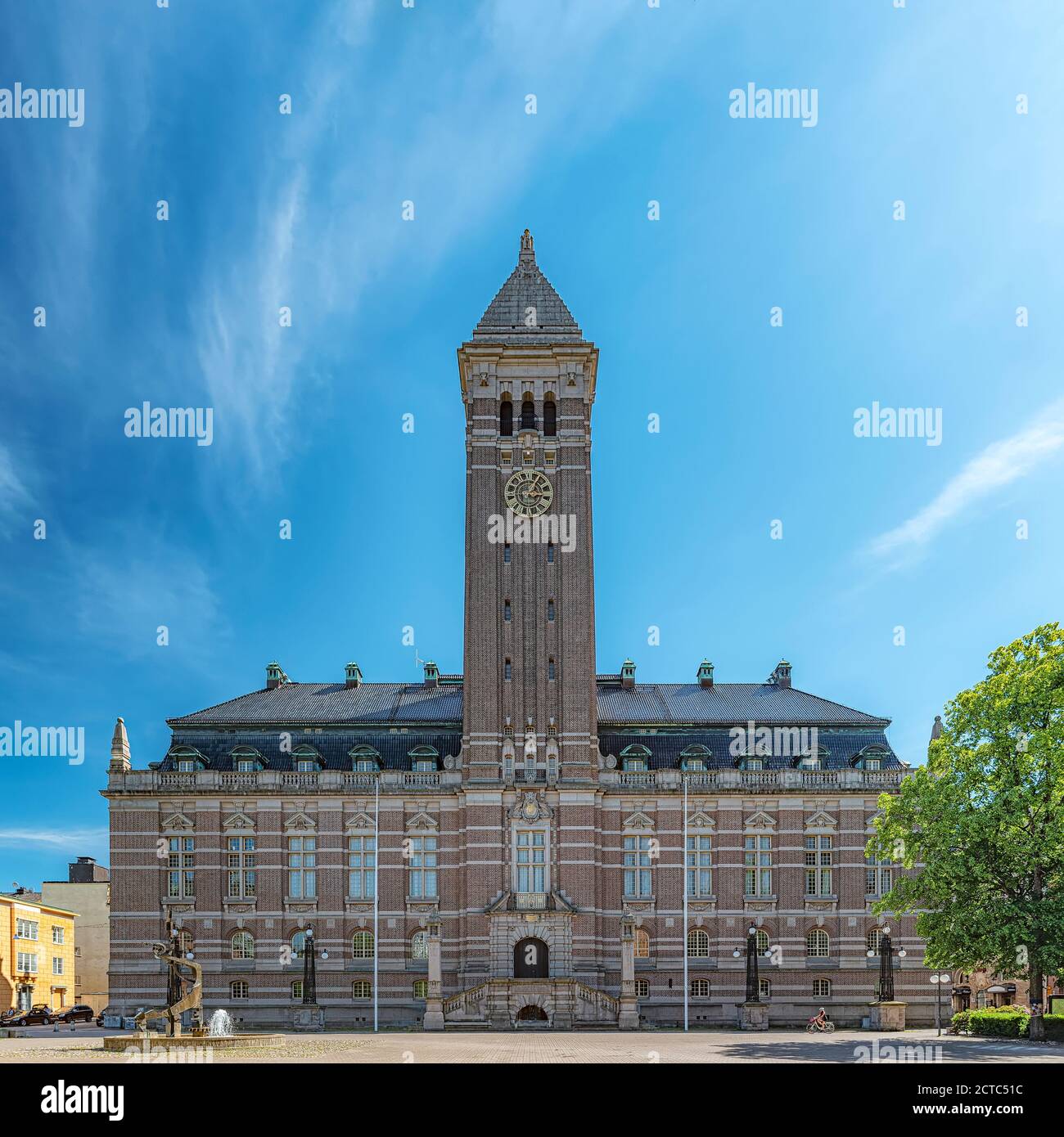 NORRKOPING, SWEDEN - JUNE 13, 2020: The front facade of the citys town hall. Stock Photo