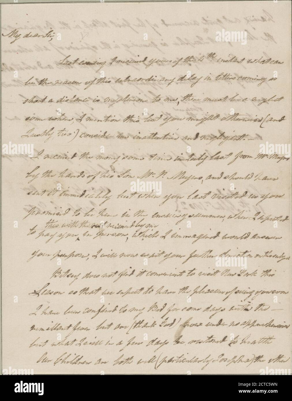 Yates, Joseph C. Schenectady. To John DeLancey, text, Documents, 1810 Stock Photo