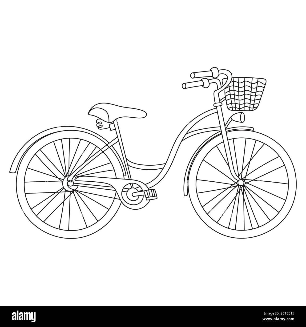 bicycle icon vector illustration template. isolated Bicycle with basket on white background Stock Vector