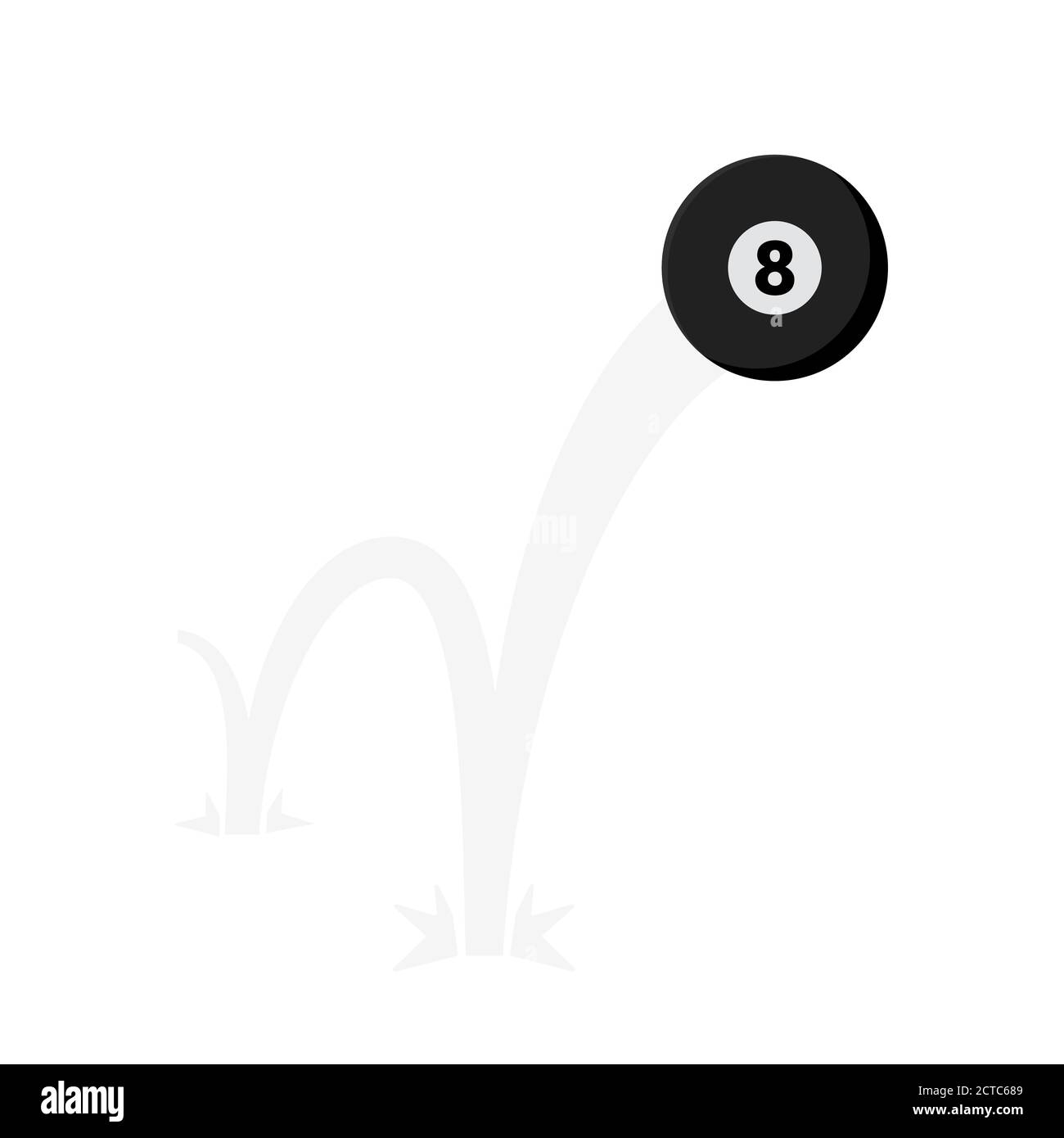 Bouncing pool or billiards game ball flat style design vector ...