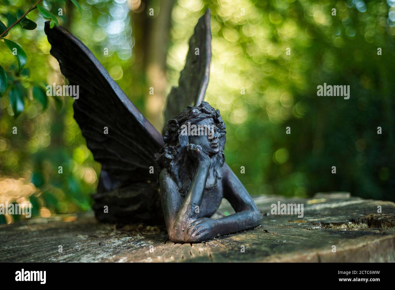 Sculpture of a Fairy in Capel Manor Gardens, Enfield, North London. Stock Photo