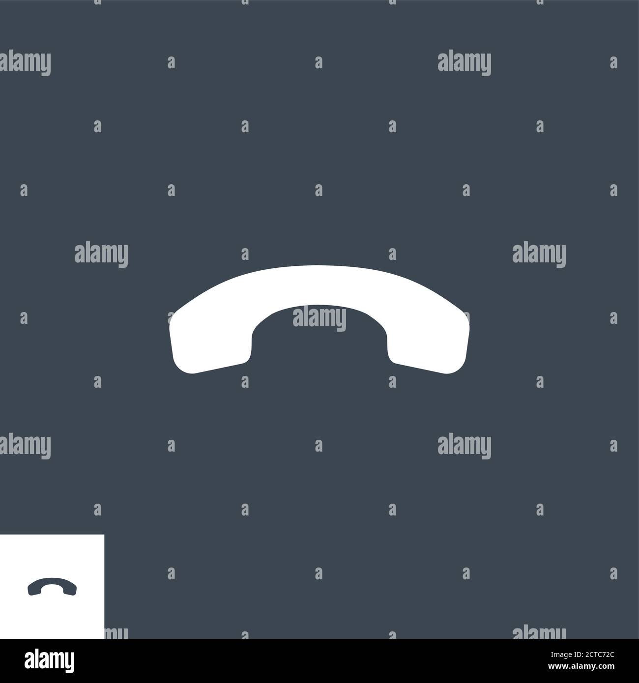 Handset related vector glyph icon. Stock Vector