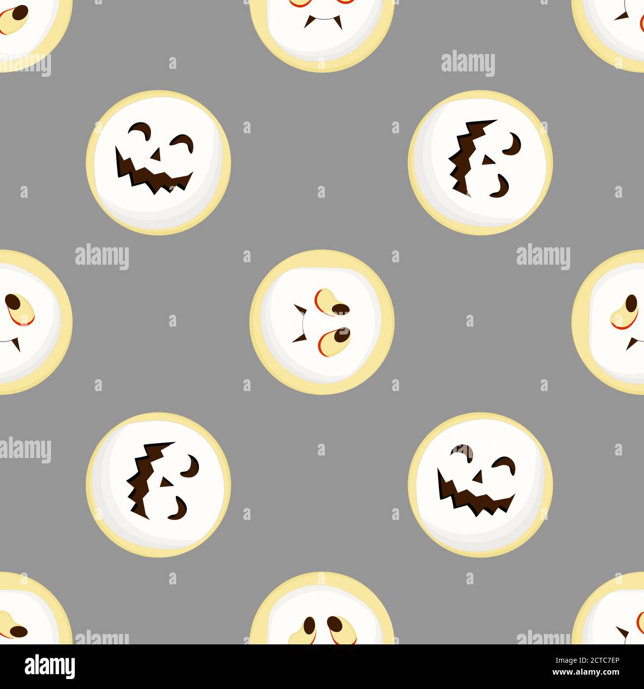 Wrapping paper design. Baking pattern seamless. Gray background. Halloween Stock Vector