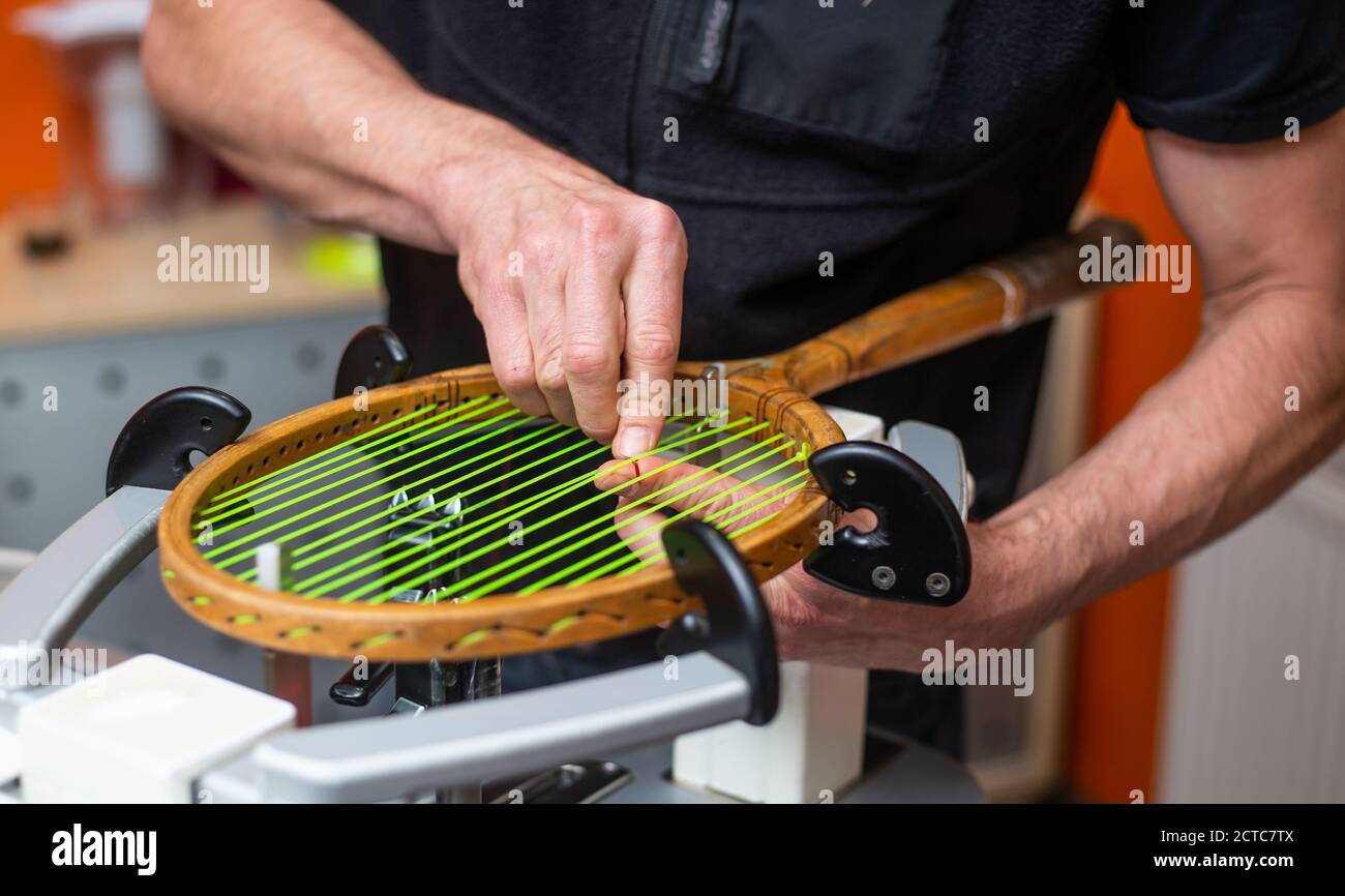 Retro tennis racket hi-res stock photography and images - Alamy