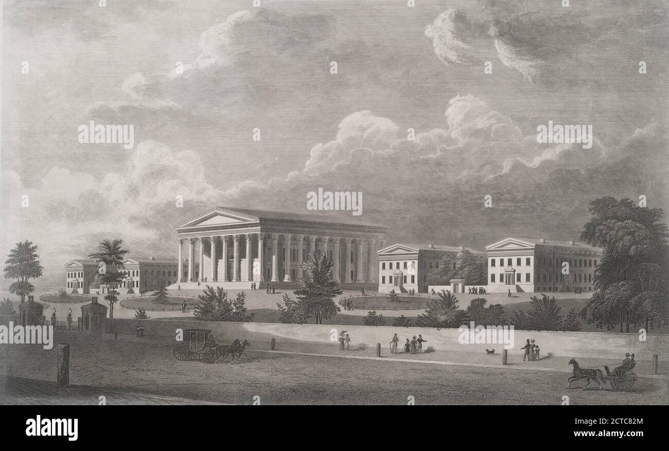 Girard College for Orphans at Philadelphia.  Penn., still image, Prints, 1835 - 1840, Walter, Thomas Ustick (1804-1887 Stock Photo