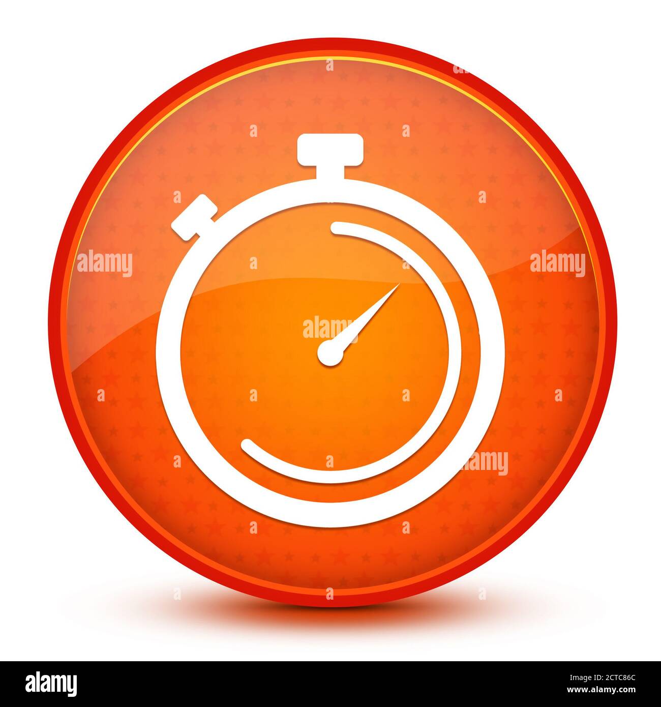 Stopwatch aesthetic glossy orange round button abstract illustration