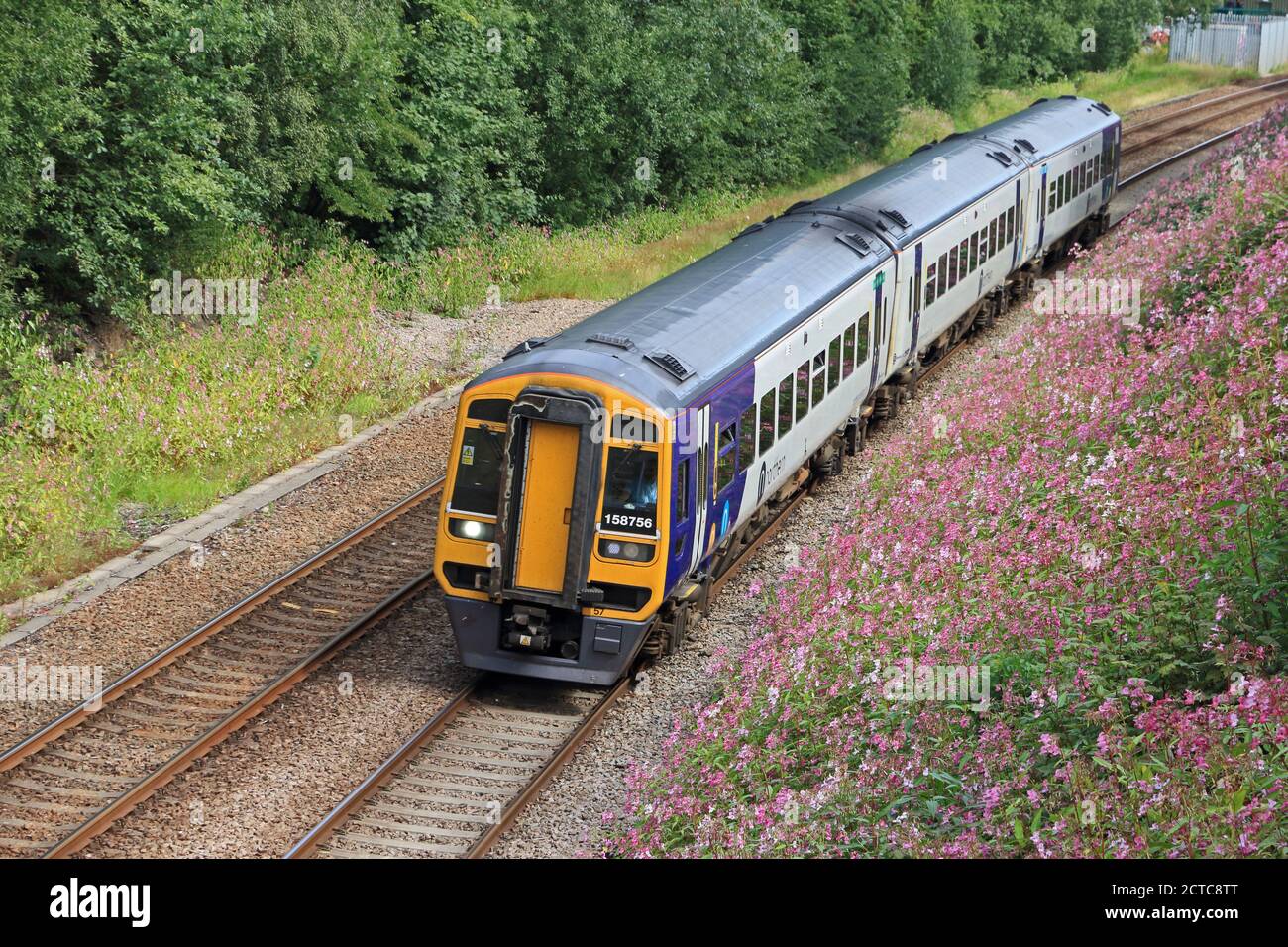 Northern Rail Express class 158 Sprinter train travelling on trans-pennine route Stock Photo