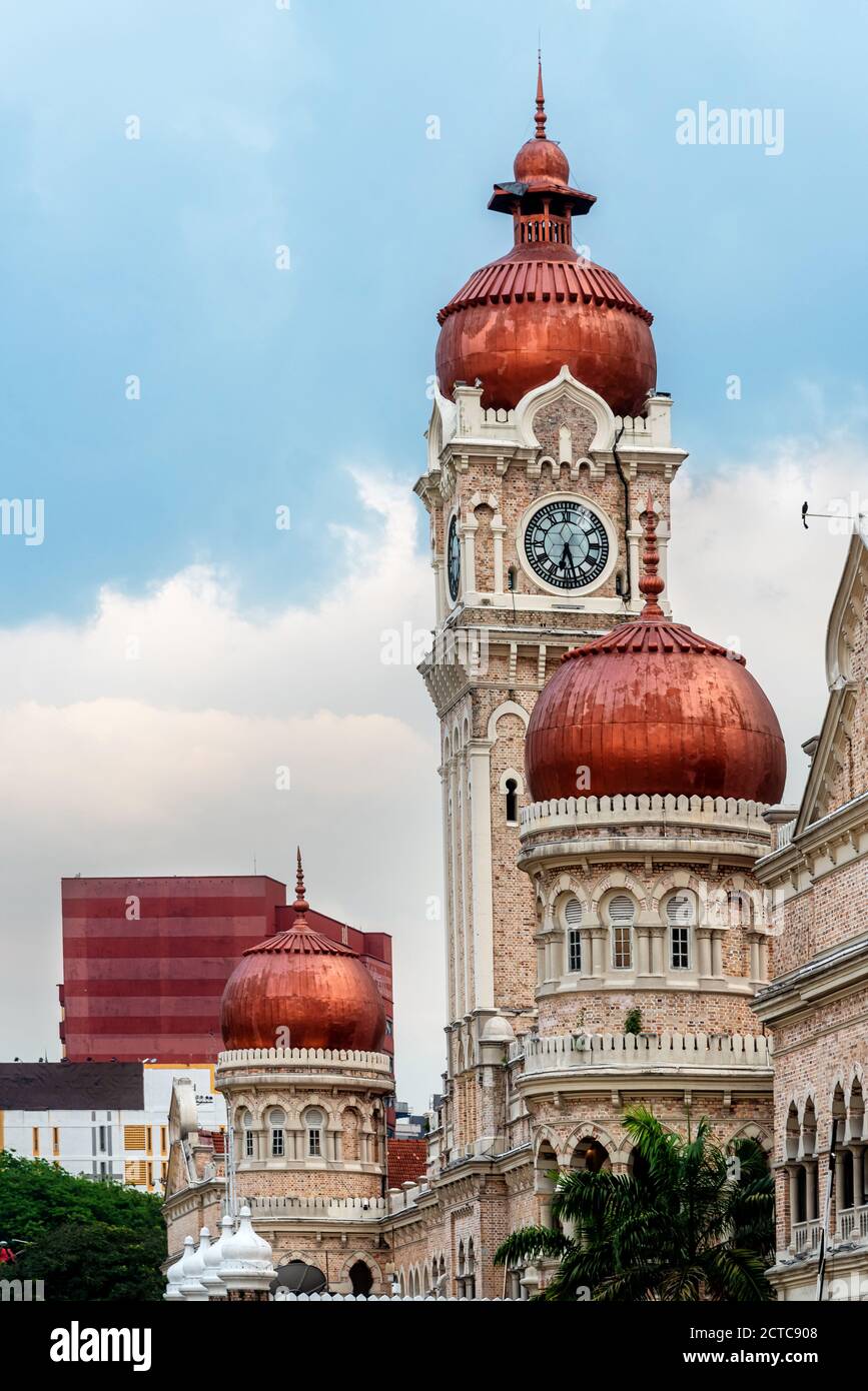 Clock tower at Kuala Lumpur Independence Square, Malaysia Stock Photo
