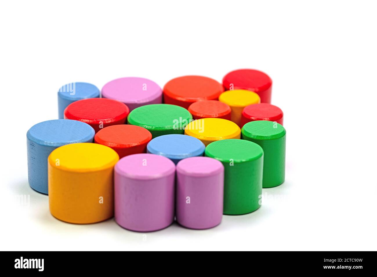 Colorful wooden building blocks against white background Stock Photo ...