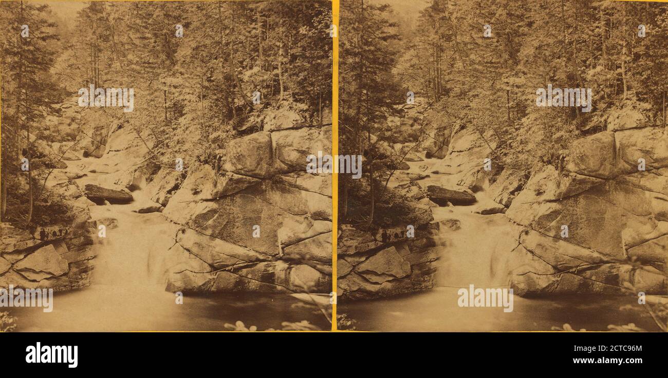 Pool, Franconia Notch., Kilburn Brothers, Canyons, New Hampshire Stock