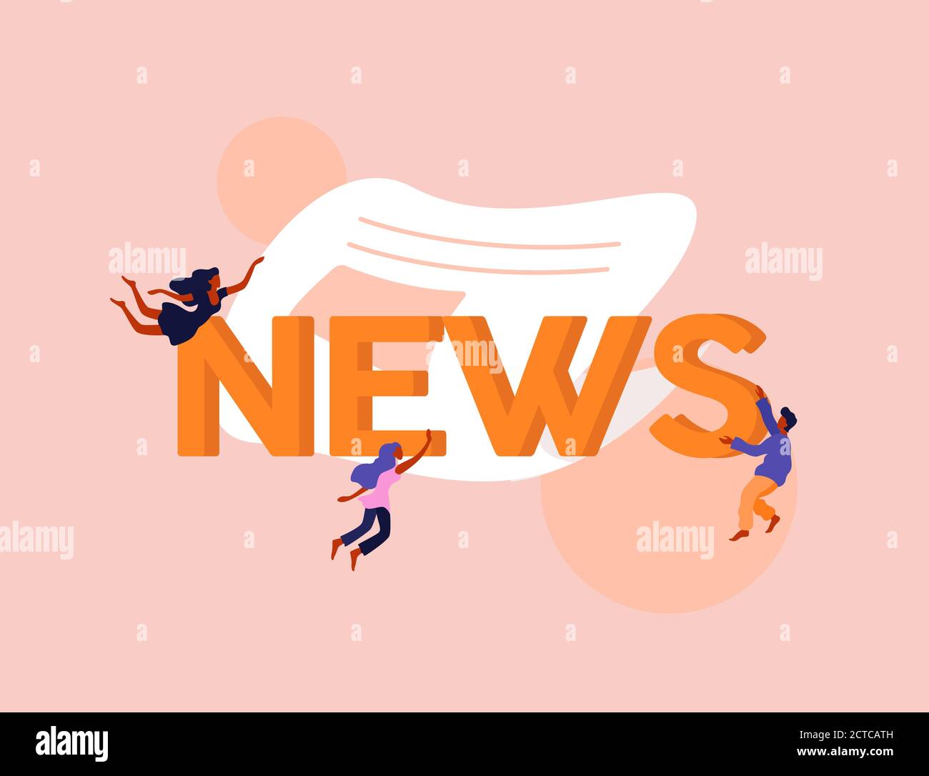 Global news illustration. Headline in latest informational newspaper important events of communication. Stock Vector