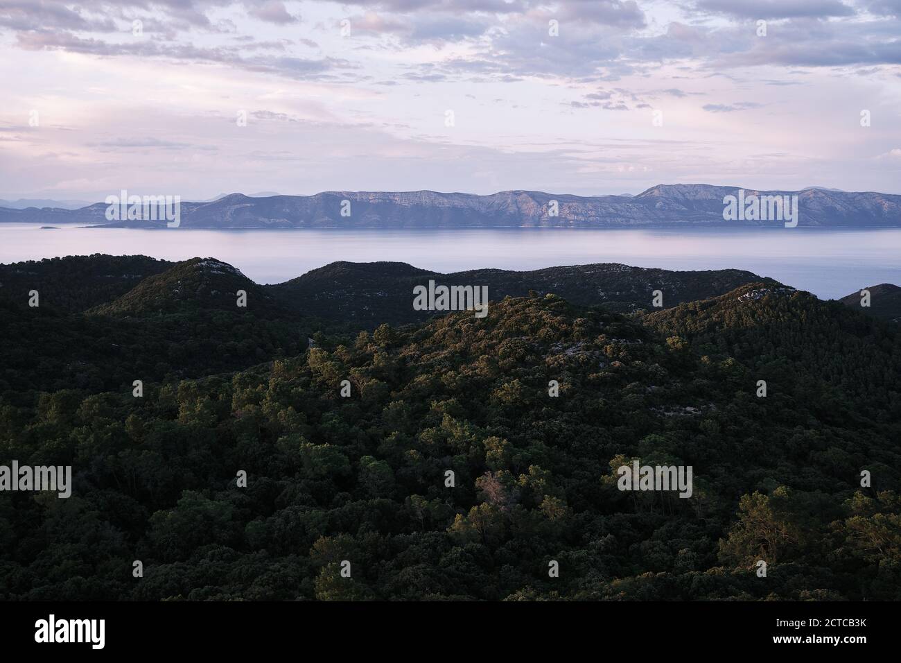 View over the island of Mljet on the Adriatic sea, Croatia Stock Photo