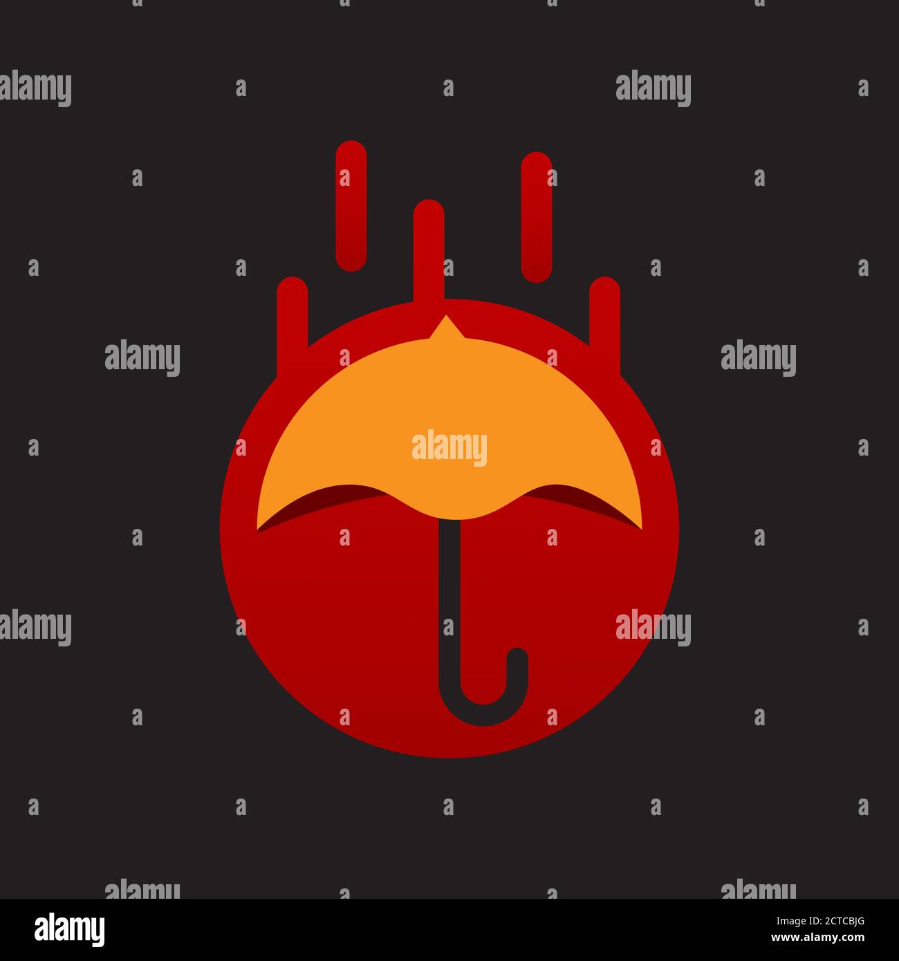 modern custom red black circle umbrella logo design vector symbol Illustration Stock Vector
