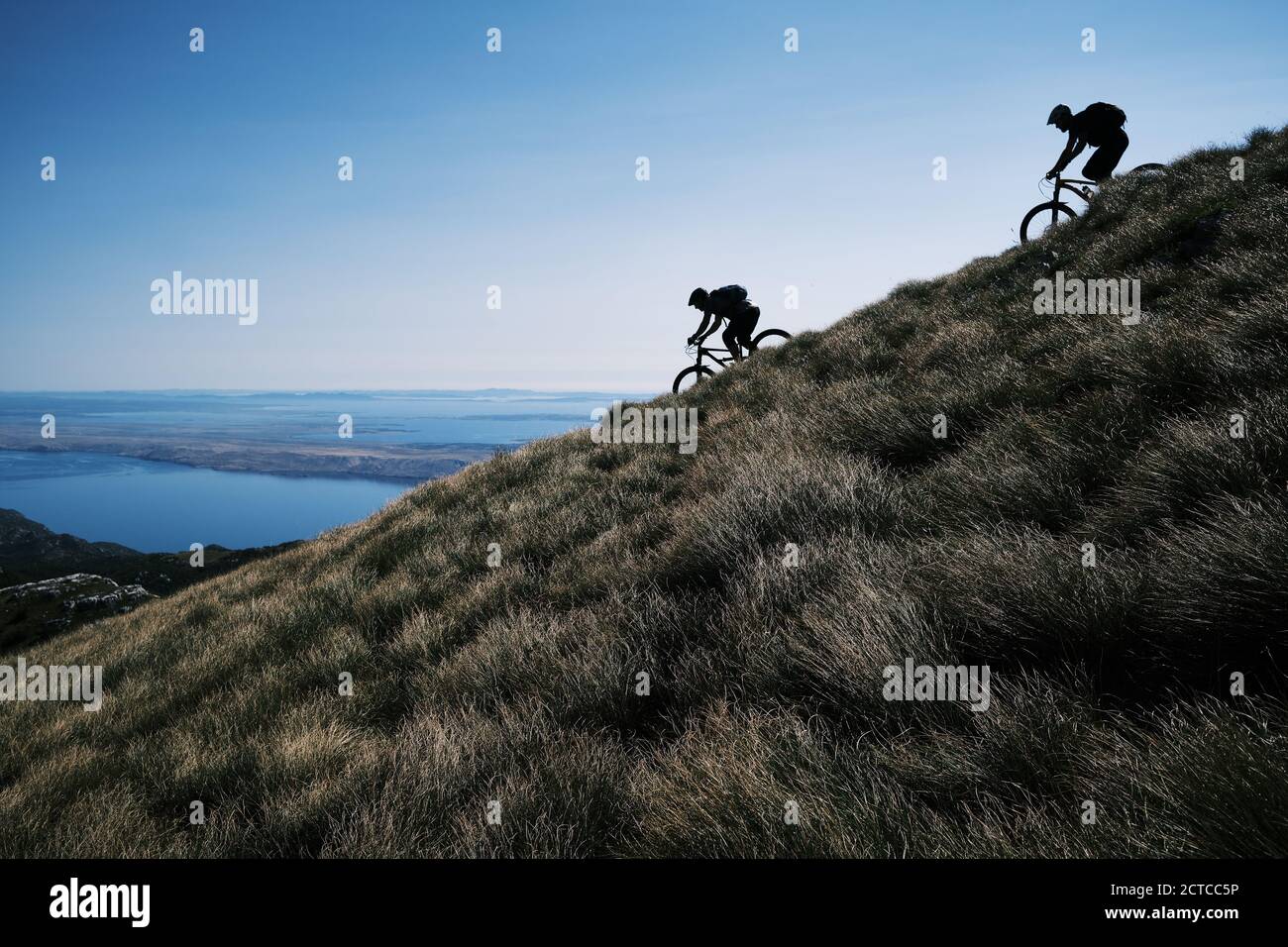 Mountain biking in Croatia Stock Photo