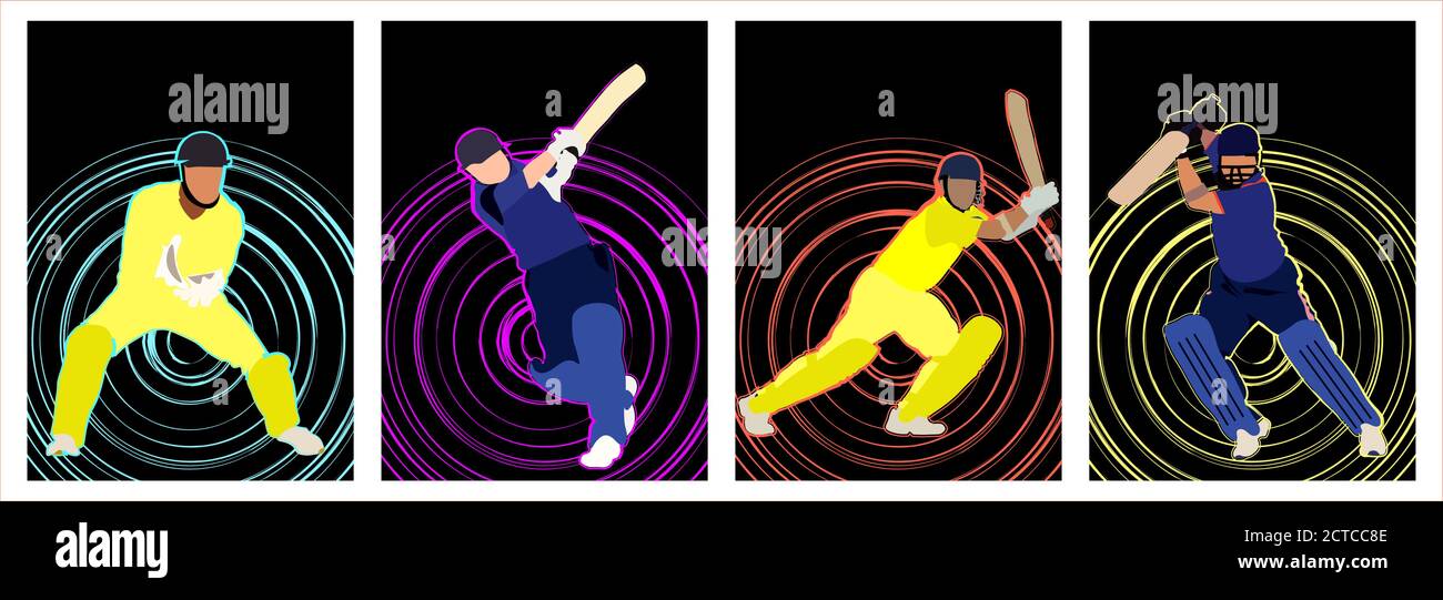 Vector illustration of Cricket Championship banners or posters, design