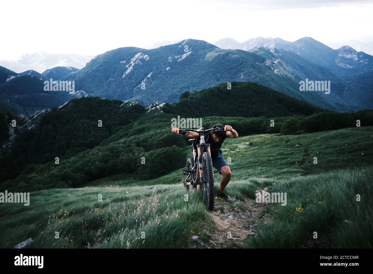 Mountain biking in Croatia Stock Photo