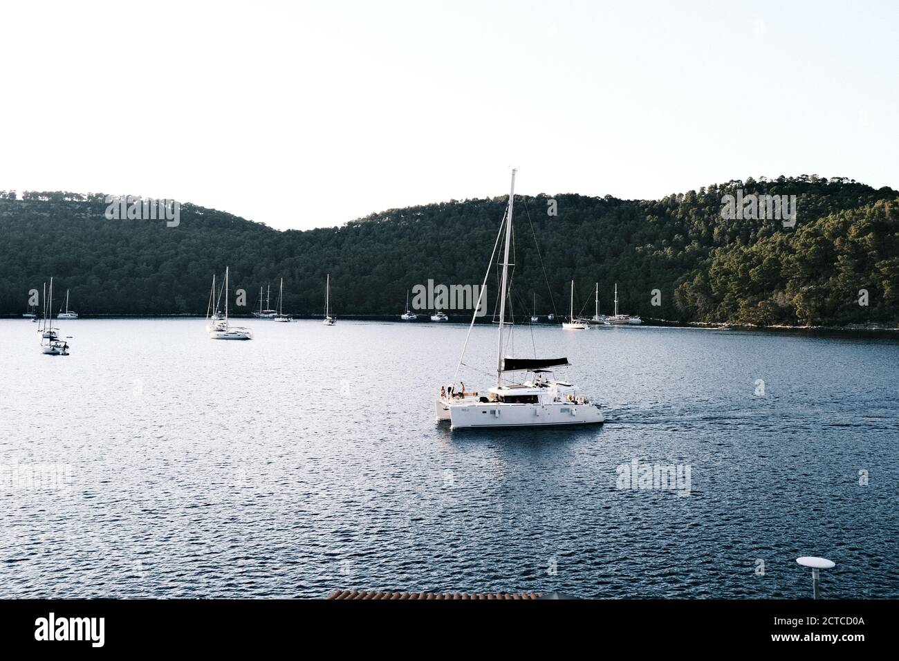 Catamaran sailing in Adriatic sea Stock Photo