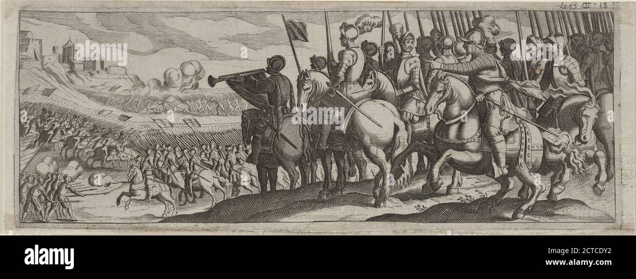 Battle Scene, still image, Prints, 1601 - 1650, Merian, Matthaeus, 1593-1650, Tempesta, Antonio, 1555-1630 Stock Photo