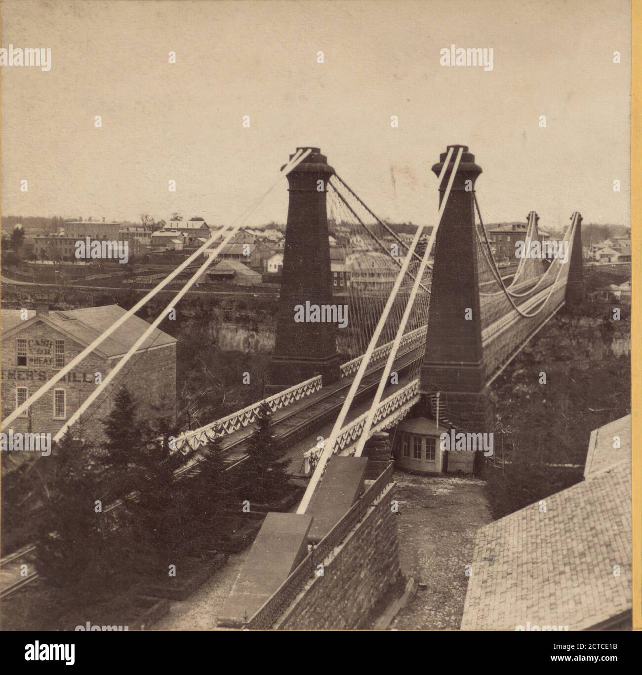 Suspension Bridge., Kilburn, B. W. (Benjamin West) (1827-1909), Kilburn Brothers, New York (State), Niagara Falls (N.Y. and Ont.), Niagara Falls Stock Photo