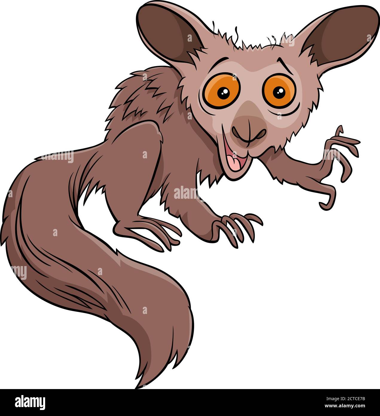 Cartoon Illustration of Aye-Aye Wild Animal Character Stock Vector