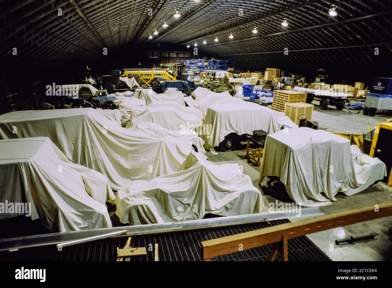 London’s Science Museum houses a collection of vehicles and museum exhibits not currently on show in South Kensington or on loan elsewhere in a series of aircraft hangers at Wroughton in Wiltshire. 06 November 1992. Photo: Neil Turner Stock Photo