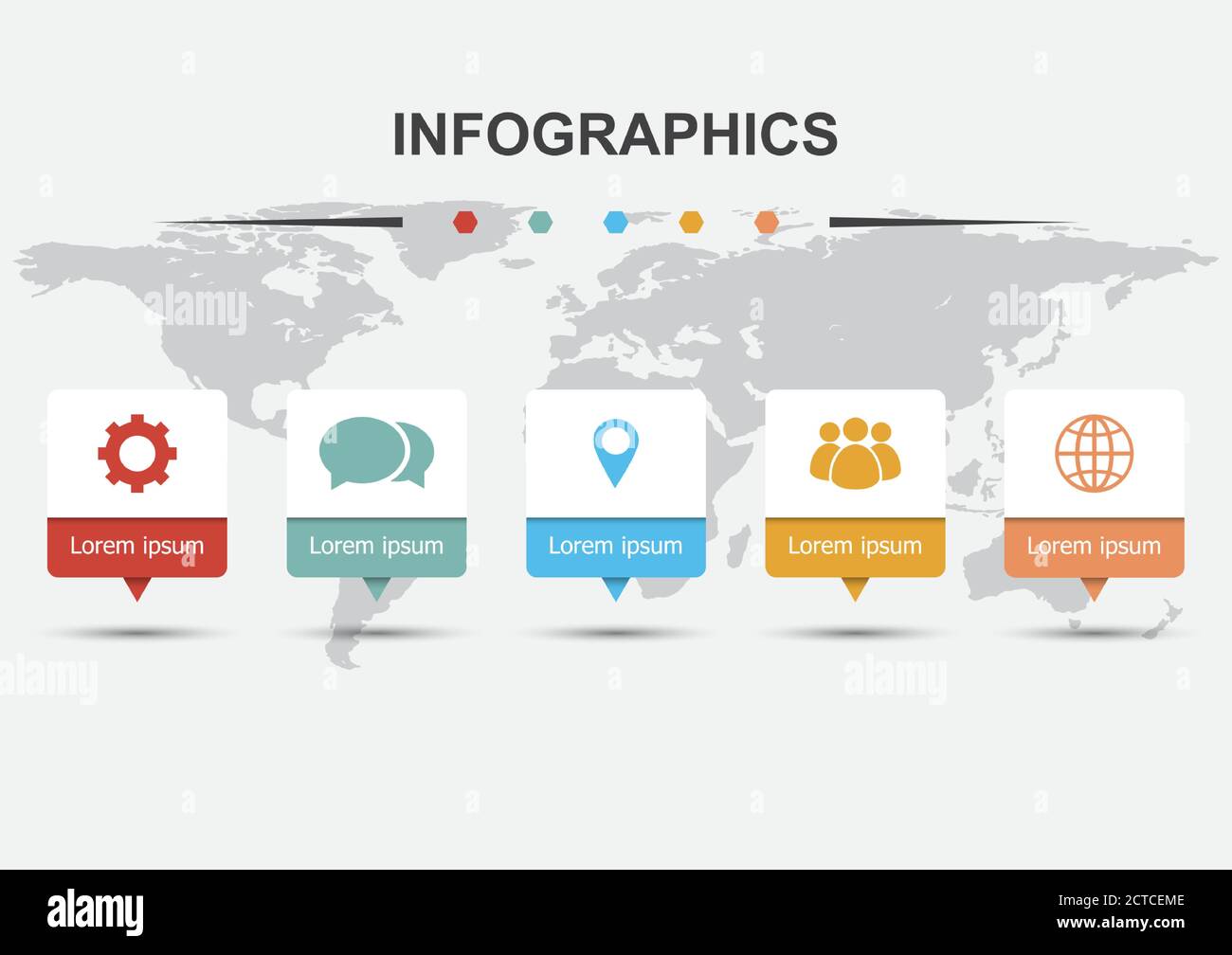 Infographic design template with 5 banners, stock vector Stock Vector ...
