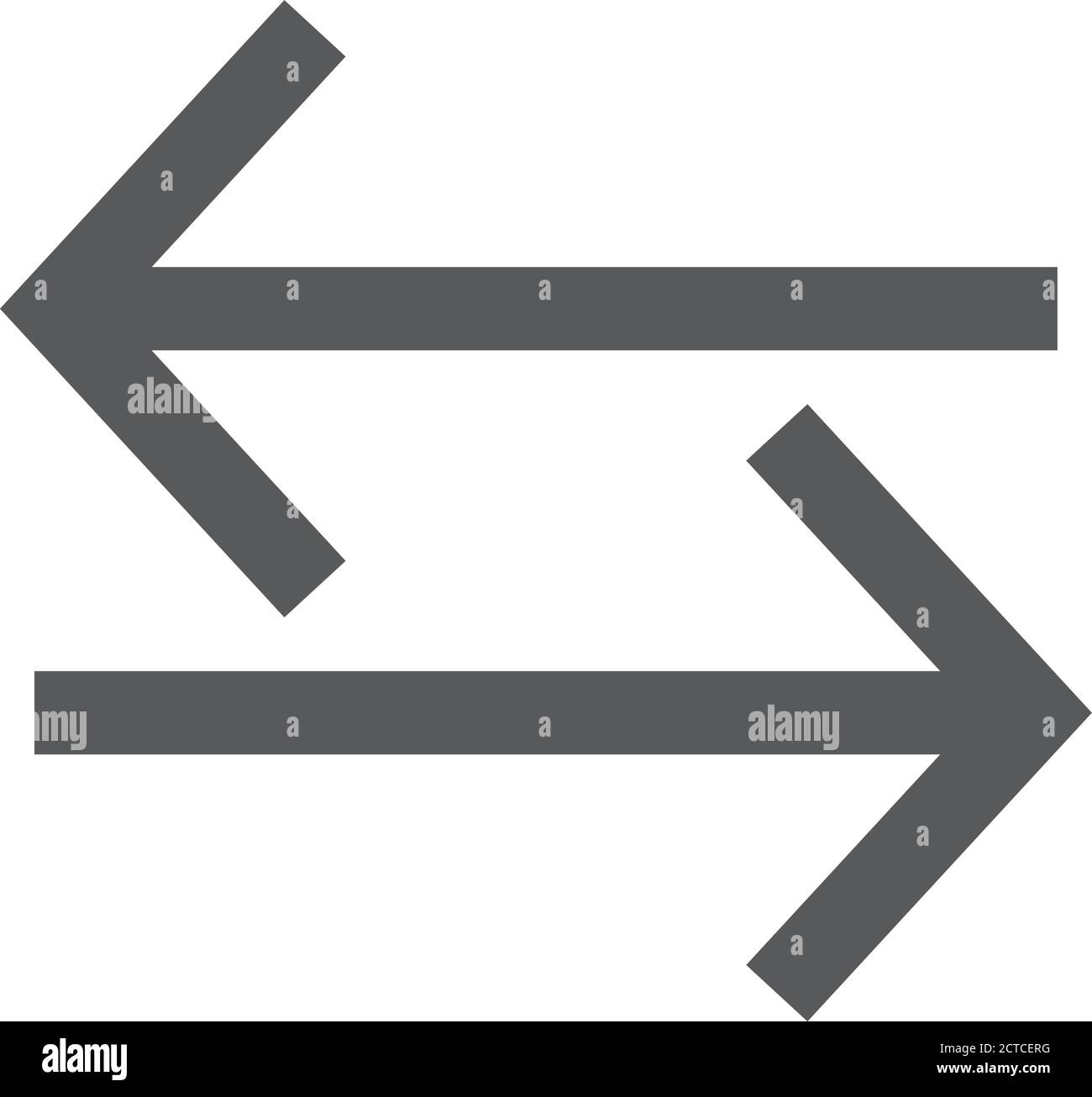 Arrows icon in thick outline style. Black and white monochrome vector ...