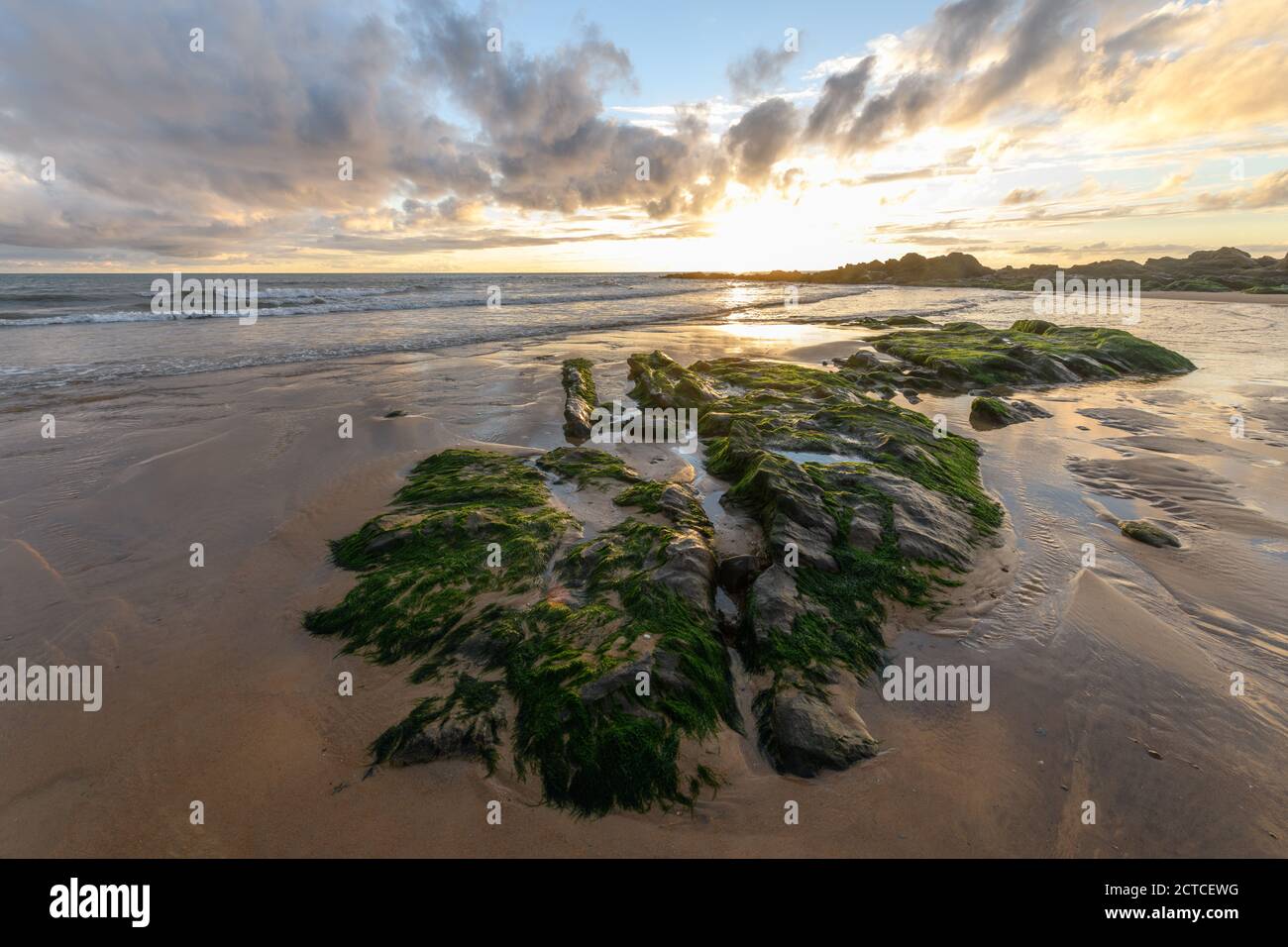 Beautiful sunset at the atlantic coast in France Stock Photo - Alamy