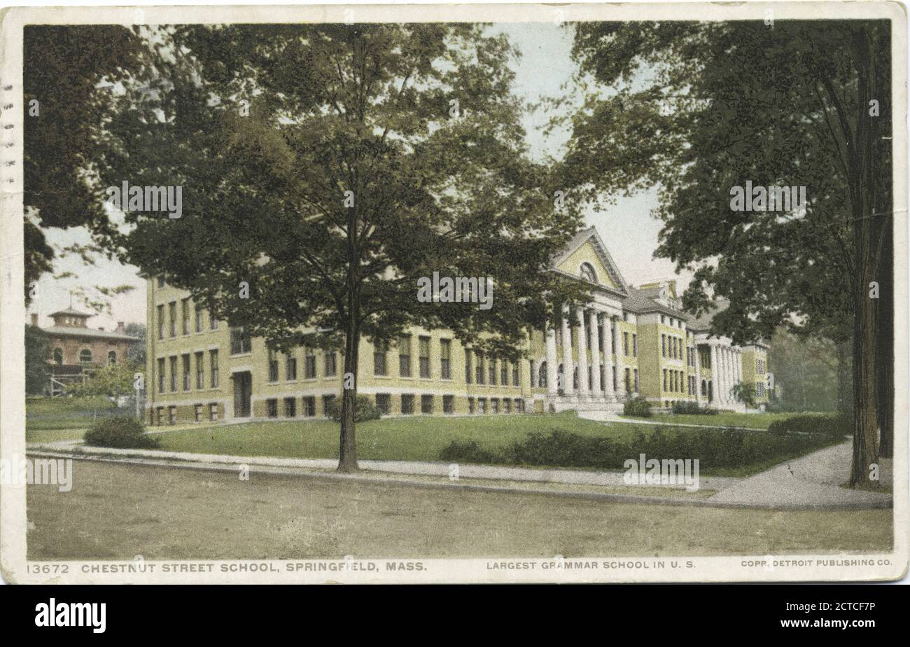 Chestnut Street School, Springfield, Mass., still image, Postcards