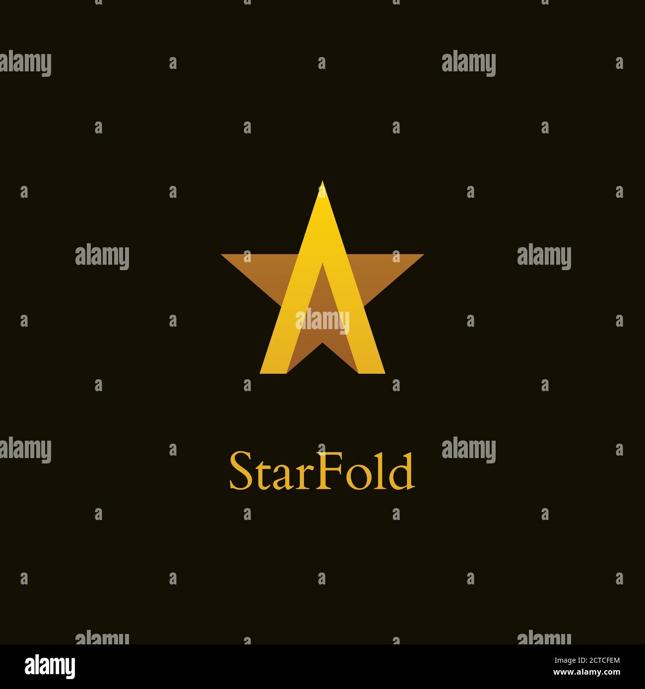 Gold colored letter a icon with star shape. Luxury star logo design ...