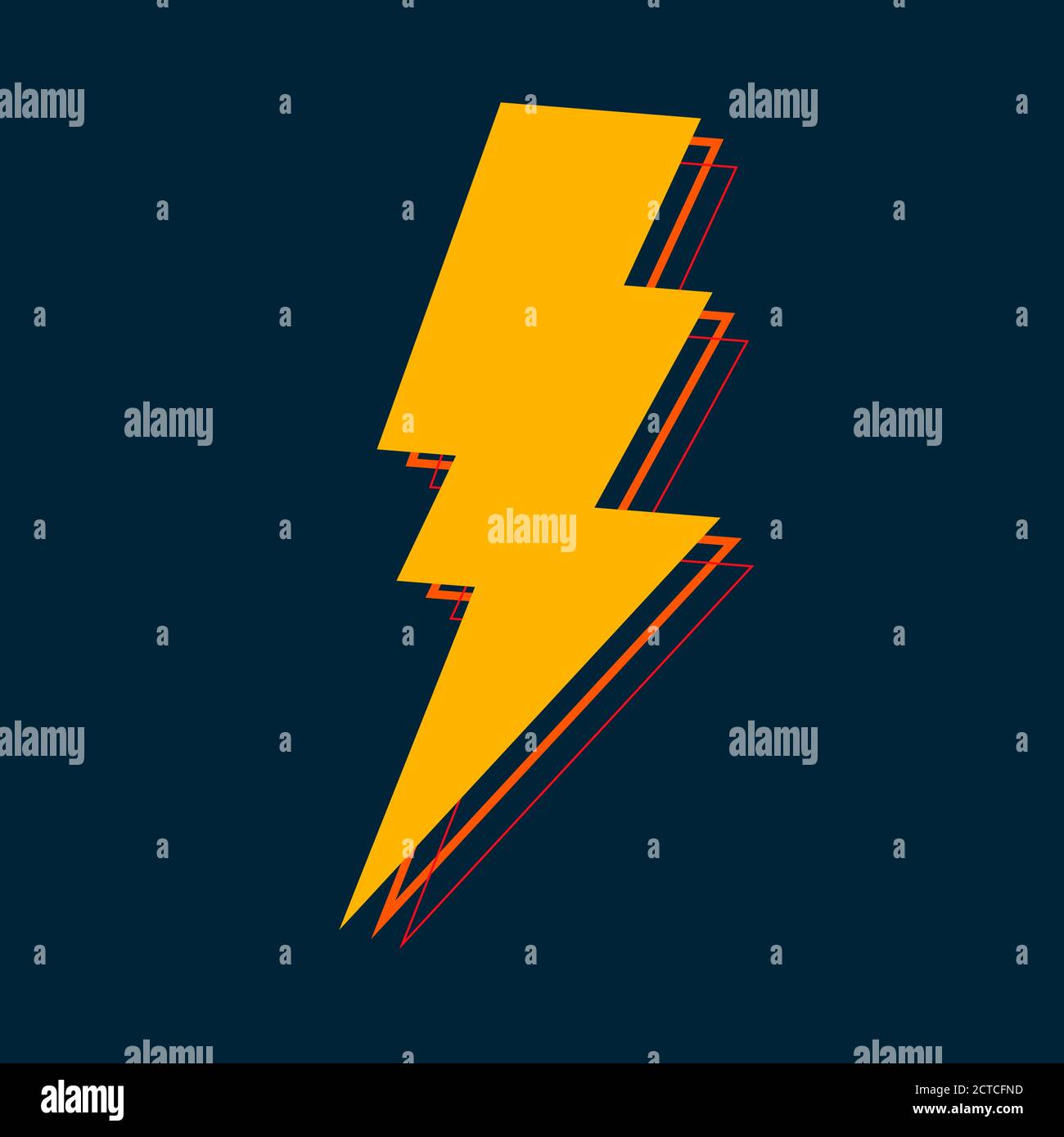 Lightning glossy bolt icon. Vector Illustration Stock Vector Image ...