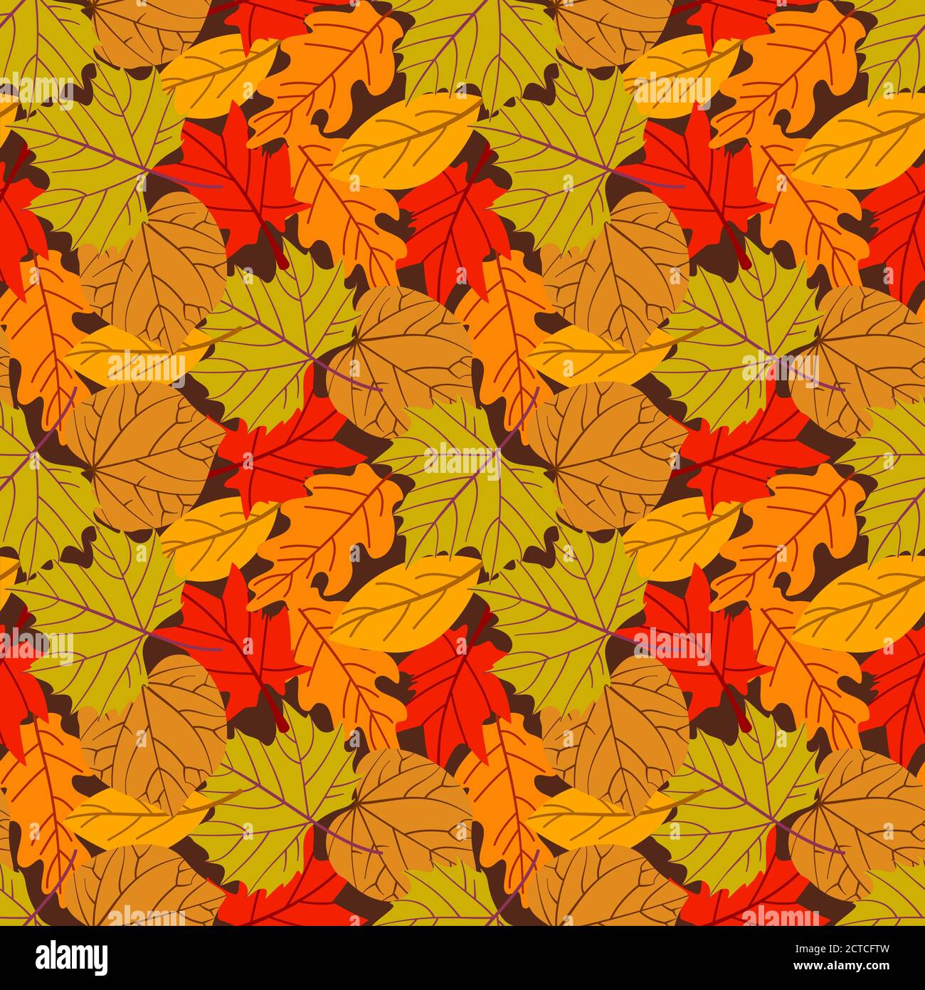 Seamless background with colorful autumn leaves. Vector illustration ...