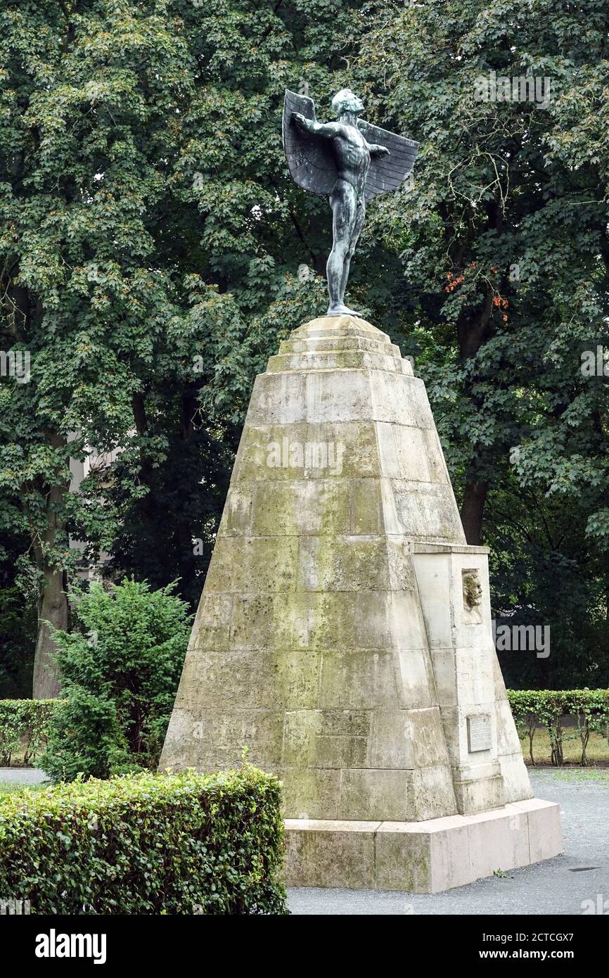 Otto Lilienthal monument by Peter Breuer (1914) Berlin Germany Stock